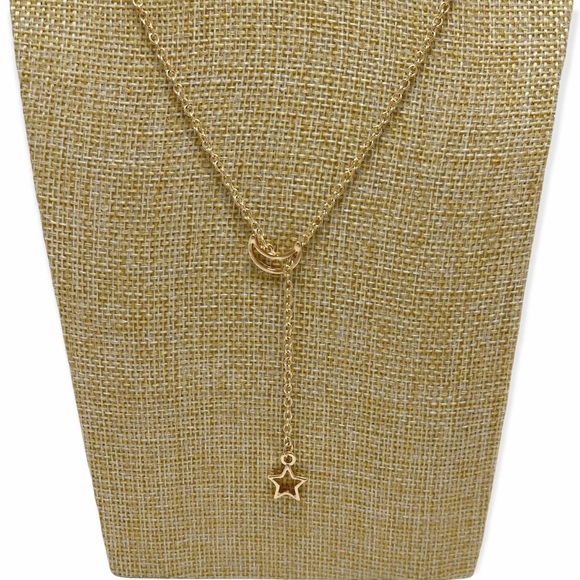 BP. Layered Glass Bead Evil Eye And Moon Star Pull Necklace - Picture 5 of 7